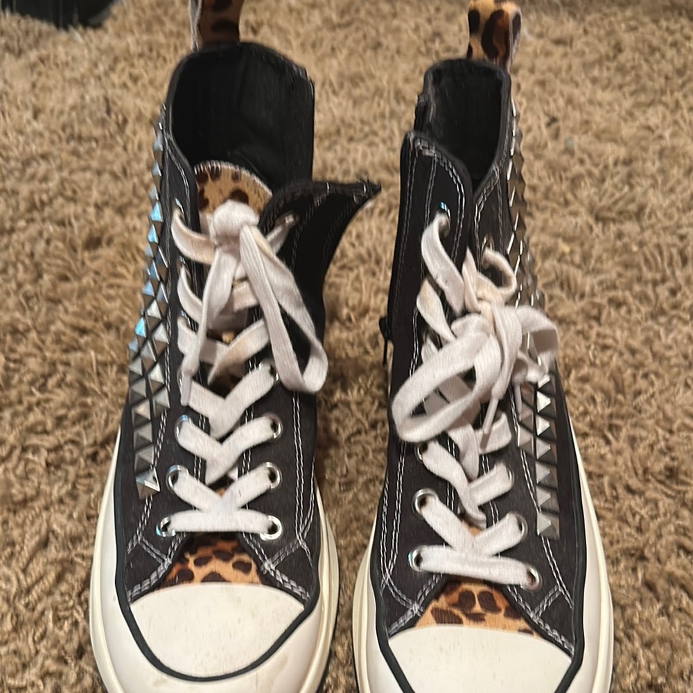 Steve Madden Black and White High-Top Sneakers - Picture 2 of 4